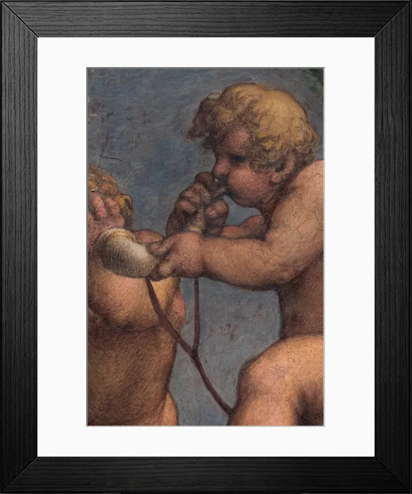 Framed Print : Allegri Antonio known as Correggio, Frescoes in the Camera della Badessa at the Convent of St Paolo in Parma, 1519, 16th Century, fresco, Italy, Emilia Romagna, Parma