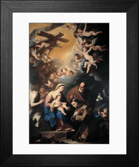 Framed Print : Giordano Luca, Holy Family Venerated by St Anthony of Padua, 17th Century, oil on canvas, Italy, Lombardy, Milan, Brera Art Gallery Framed Print : Giordano Luca, Holy Family Venerated by St Anthony of Padua, 17th Century, oil on canvas, Italy, Lombardy, Milan, Brera Art Gallery