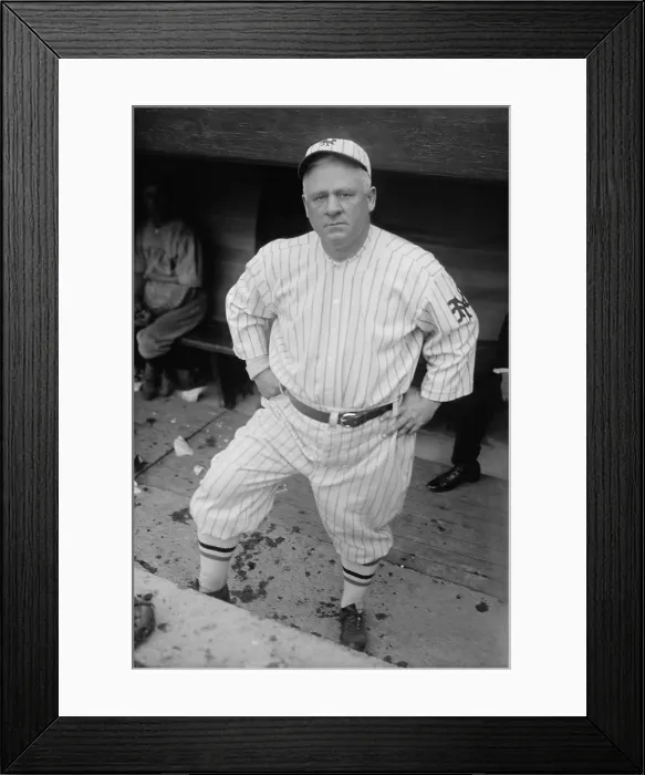 Framed Print : John McGraw was manager of the New York Giants baseball team from 1902-1932. McGraw was so seriously competitive, he would not allow players to smile in the dugout during a game