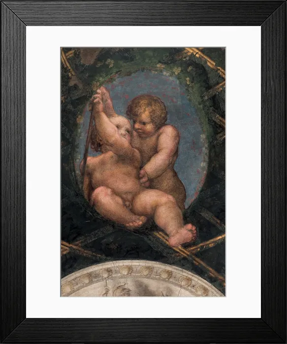 Framed Print : Allegri Antonio known as Correggio, Frescoes in the Camera della Badessa at the Convent of St Paolo in Parma, 1519, 16th Century, fresco, Italy, Emilia Romagna, Parma