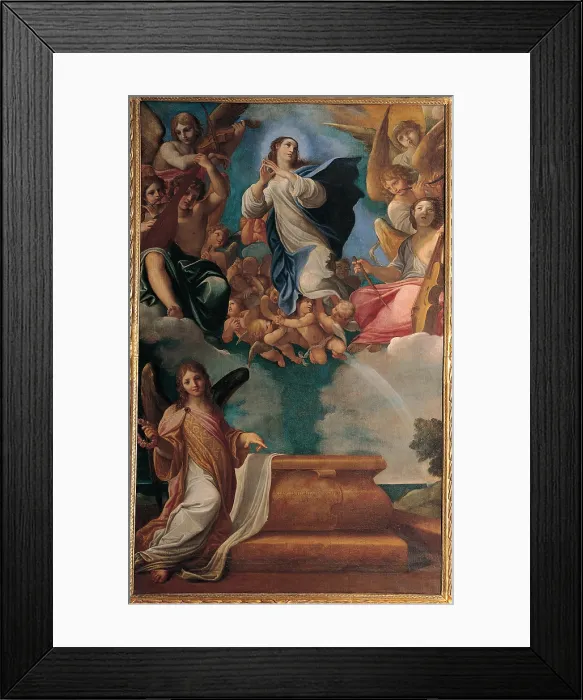 Framed Print : Carracci Ludovico, Assumption of the Virgin, 1606 - 1607, 17th Century, oil on canvas, Italy, Emilia Romagna, Modena, Estense Gallery