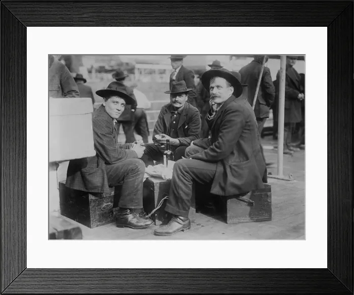 Framed Print : Three cheerful men (probably Germans)