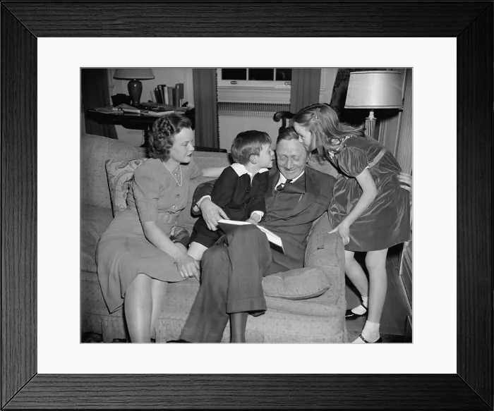 Framed Print : SEC Chairman William Douglas, FDR's fourth Supreme Court nominee with his family, 1939