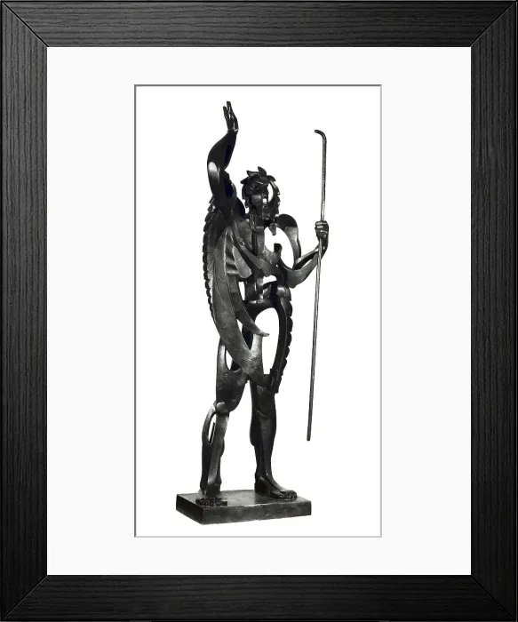 Framed Print : GARGALLO, Pablo (1881-1934). The Great Prophet. 1933. Artistic avant-gardes. Sculpture on bronze. SPAIN. Madrid. Reina Sofia Art Centre National Museum