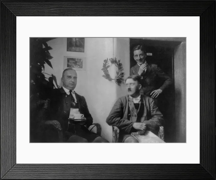 Framed Print : Adolf Hitler with visitors while serving his sentence for in Landsberg Prison Framed Print : Adolf Hitler with visitors while serving his sentence for in Landsberg Prison