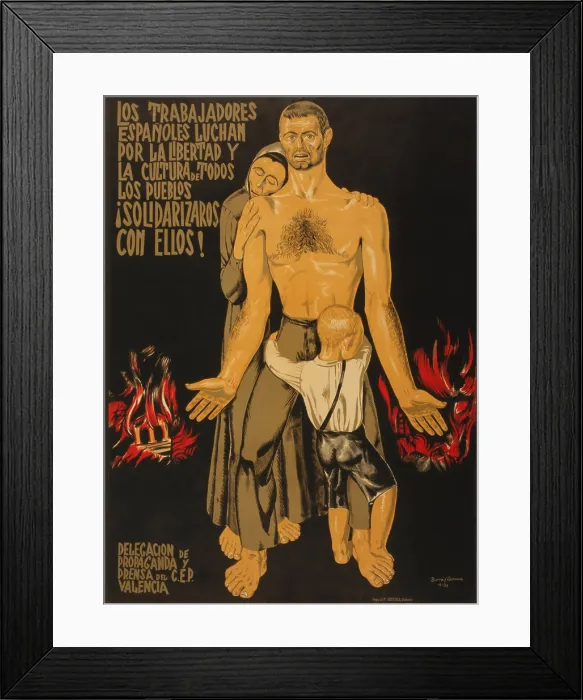 Framed Print : SPANISH WORKERS FIGHT FOR THE FREEDOM AND THE CULTURE OF ALL TOWNS. SOLIDARITY WITH THEM. 1936 Spanish Civil War poster presenting Republican, anti-Franco propaganda Framed Print : SPANISH WORKERS FIGHT FOR THE FREEDOM AND THE CULTURE OF ALL TOWNS. SOLIDARITY WITH THEM. 1936 Spanish Civil War poster presenting Republican, anti-Franco propaganda