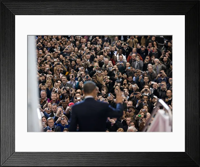 Framed Print : President Barack Obama exits a 787 Dreamliner at Boeing-Everett Production Facility