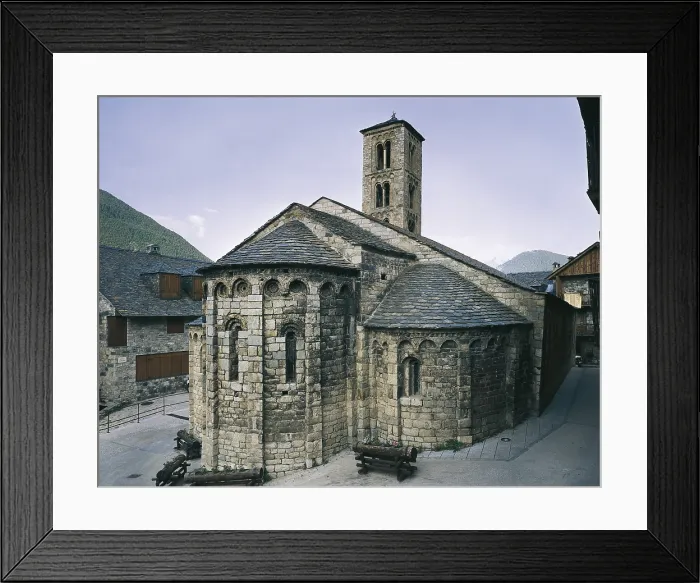 Framed Print : Church of Santa Maria de TaUll. ca. 1123. SPAIN. Vall de Boi. TaUll. Church of Santa Maria in Cardet. Romanesque art. Architecture. - P