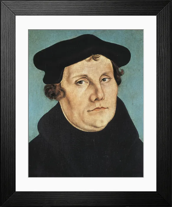 Framed Print : Cranach, Lucas, 'the Elder' (1472-1553). Portraits of Luther and his Wife Katharina von Bora. 1529. Renaissance art. Oil on wood. ITALY. Florence