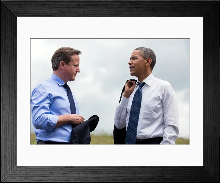 Framed Print : President Barack Obama and Prime Minister David Cameron at the G8 Summit. Lough Erne Resort in Enniskillen, Northern Ireland, June 17, 2013. (BSLOC_2015_3_212) Framed Print : President Barack Obama and Prime Minister David Cameron at the G8 Summit. Lough Erne Resort in Enniskillen, Northern Ireland, June 17, 2013. (BSLOC_2015_3_212)