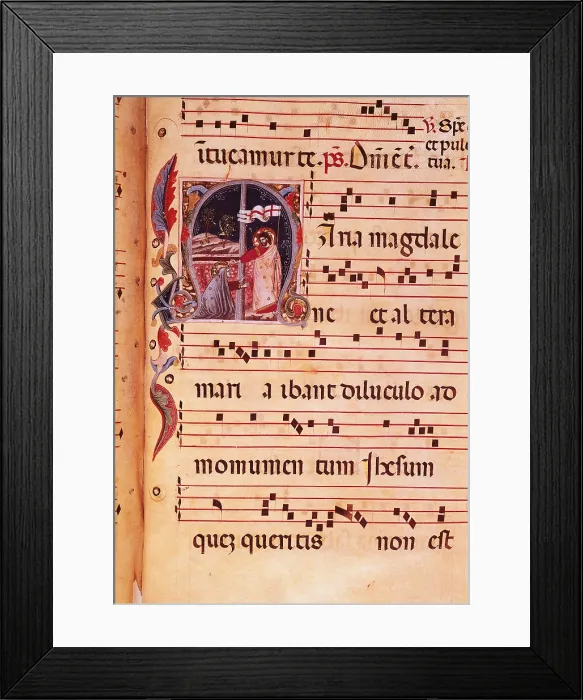 Framed Print : Antiphonary with miniature of Noli Me Tangere, by Giotto, 13th Century, - Italy, Veneto, Padua, Santa Maria Assunta Cathedral