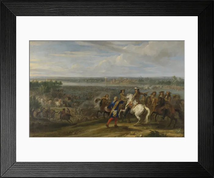 Framed Print : Louis XIV Crossing into the Netherlands at Lobith, by Adam Frans van der Meulen, c. 1672-90. The French invaded the Netherlands with an army of 120, 000, on June 12, 1672