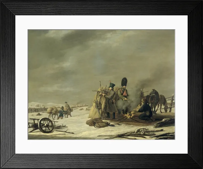 Framed Print : Episode from Napoleon's Retreat from Russia, by Johannes Hari, c. 1812-20, Dutch oil painting