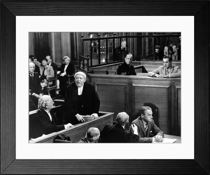 Framed Print : WITNESS FOR THE PROSECUTION, John Williams, Charles Laughton, Henry Daniell, Tyrone Power, 1957