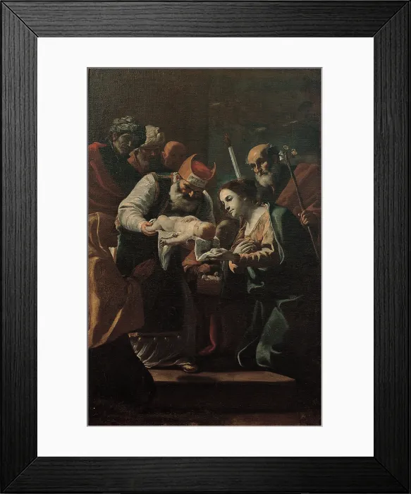 Framed Print : Preti Mattia, Presentation of Jesus in the Temple, 17th Century, oil on canvas, Italy, Calabria, Squillace, Catanzaro, Santa Barbara in Taverna Church