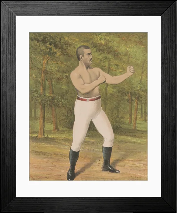 Framed Print : John Lawrence Sullivan, the bare-knuckle champion in a boxing stance, 1887 Framed Print : John Lawrence Sullivan, the bare-knuckle champion in a boxing stance, 1887