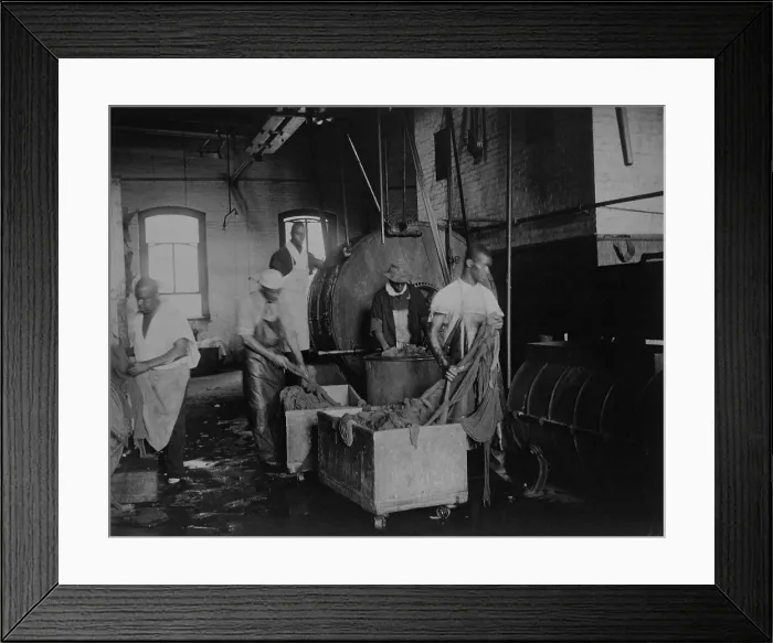 Framed Print : African American men, workers at the Bureau of Engraving & Printing, doing laundry in 1895. (BSLOC_2017_20_98)