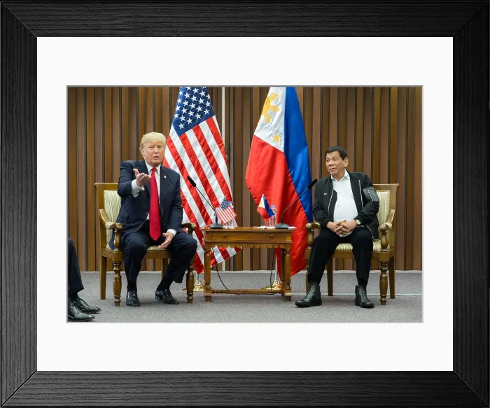 Framed Print : President Donald Trump and Philippine President Rodrigo Duterte, Nov. 13, 2017 Framed Print : President Donald Trump and Philippine President Rodrigo Duterte, Nov. 13, 2017
