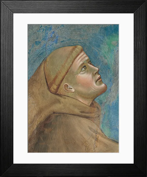 Framed Print : The Vision of the Thrones, by Giotto, 1297 - 1299 about, 13th Century, fresco, cm 270 x 230 - Italy, Umbria, Perugia, Assisi, Upper Basilica of San Francesco, nave. Detail