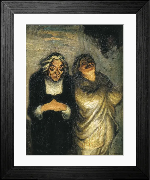 Framed Print : DAUMIER, Honore (1808-1879). Scene out of comedy od molire. 1840s-1860s. Also known as 'A Scapin'. Realism. Oil on canvas. FRANCE. Paris