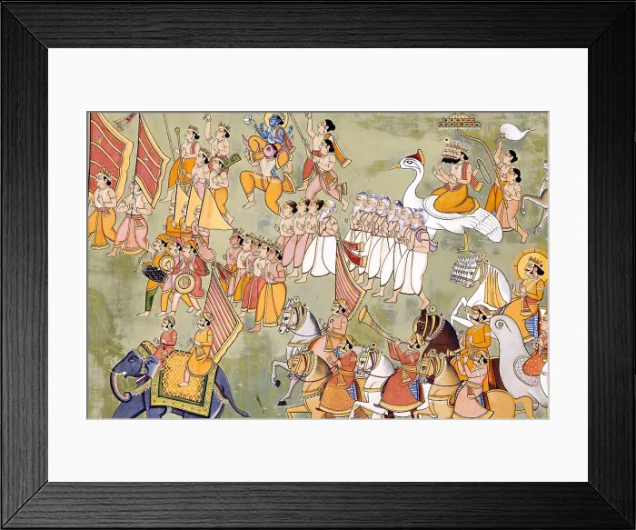 Framed Print : INDIA. Jodhpur. Mehrangarh Fort. Detail of Jayapol gate built by Maharaja Man Singh in 1806 to commemorate his victories over Jaipur and Bikaner. Hindu art. Painting