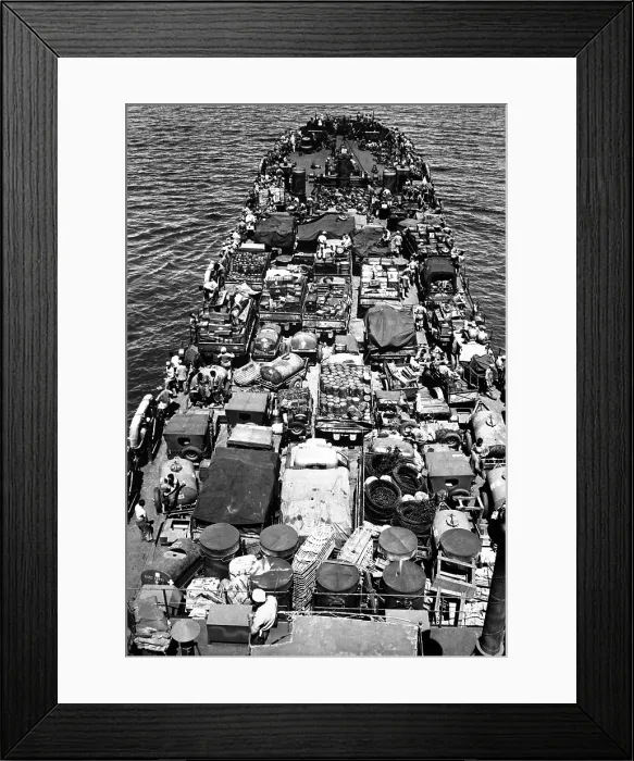 Framed Print : Coast Guard-manned LST crammed with Marines and material for the invasion of New Britain against the Japanese