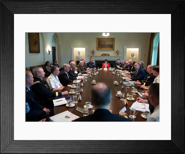 Framed Print : Pres. Barack Obama meets with U.S. Military leadership to discuss sexual assault in the military. Cabinet Room of the White House, May 16, 2013 Framed Print : Pres. Barack Obama meets with U.S. Military leadership to discuss sexual assault in the military. Cabinet Room of the White House, May 16, 2013