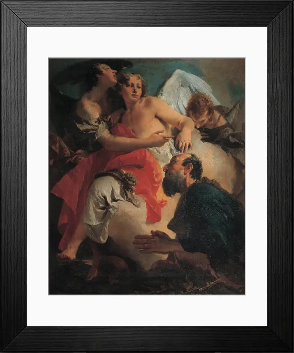 Framed Print : Tiepolo Giambattista, Abraham Praying before the Three Angels, 1731 - 1732, 18th Century, oil on canvas, Italy, Veneto, Venice, Scuola Grande di San Rocco