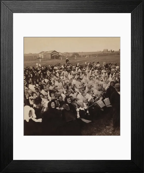 Framed Print : Russian-German immigrants greeting President Roosevelt, at Victoria, Kansas in 1903