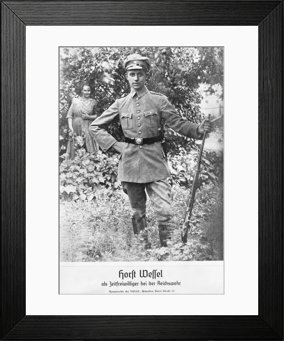 Framed Print : Horst Wessel in a Nazi Party Storm Trooper Uniform. Ca. 1930. He was elevated to Nazi Hero status after his 1930 violent death