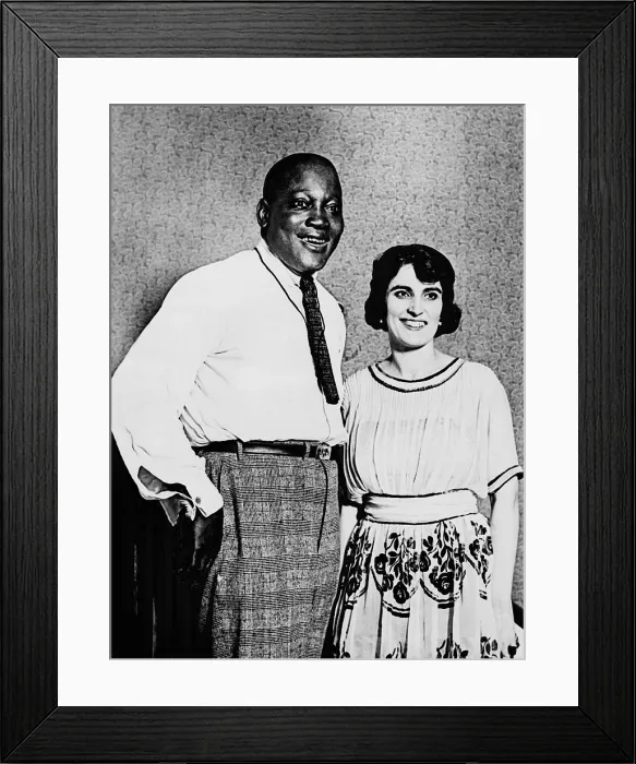 Framed Print : Jack Johnson, World Heavyweight Boxing Champion from 1908-1915, and his third wife, Irene Pineau Framed Print : Jack Johnson, World Heavyweight Boxing Champion from 1908-1915, and his third wife, Irene Pineau