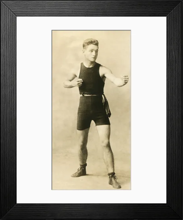 Framed Print : Frankie Burns, boxer fought four title matches for World Bantamweight Championship from 1912 to 1917. He never won the title (BSLOC_2018_4_147)
