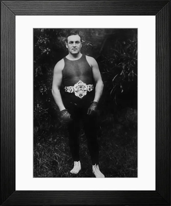 Framed Print : Tommy Burns, is the only Canadian-born fighter to hold the World Heavyweight Boxing Champion. He held the title from Feb. 1906 to Dec. 1908