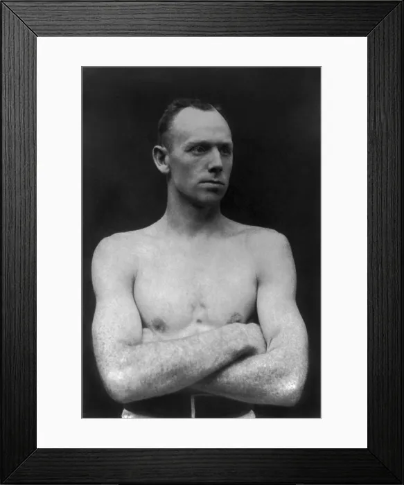 Framed Print : Robert Fitzsimmons, British prize-fighter in 1891, a year after he moved from Australia to America. From May 1890 to Dec. 1896, he won 33 middleweight bouts, with no losses Framed Print : Robert Fitzsimmons, British prize-fighter in 1891, a year after he moved from Australia to America. From May 1890 to Dec. 1896, he won 33 middleweight bouts, with no losses