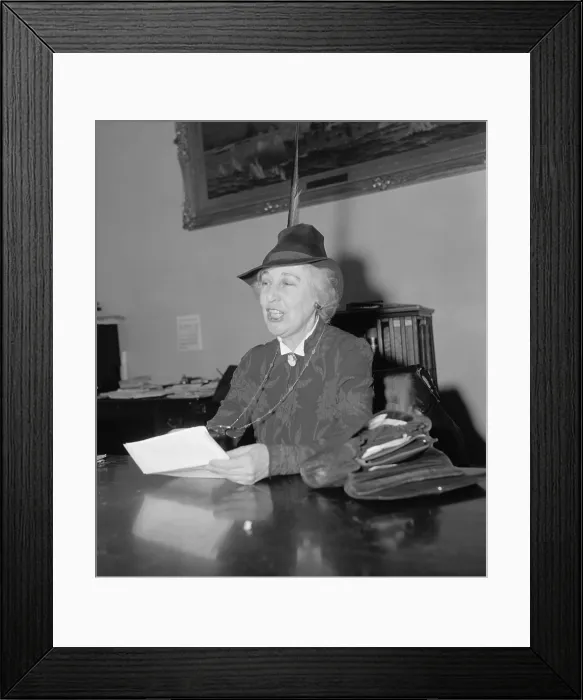 Framed Print : Jeannette Rankin (1880-1973), in 1939, arguing against increasing U.S. Armed forces. She was elected to Congress for a second time in 1940, after running on an anti-war platform Framed Print : Jeannette Rankin (1880-1973), in 1939, arguing against increasing U.S. Armed forces. She was elected to Congress for a second time in 1940, after running on an anti-war platform