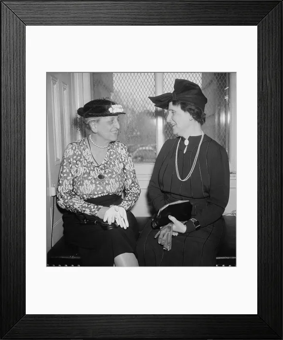 Framed Print : Marion Glass Banister (left), Assistant U.S. Treasurer, and Mrs. Nellie Taylor Ross, Director of the Mint, were among the women members of the Franklin Roosevelt Administration