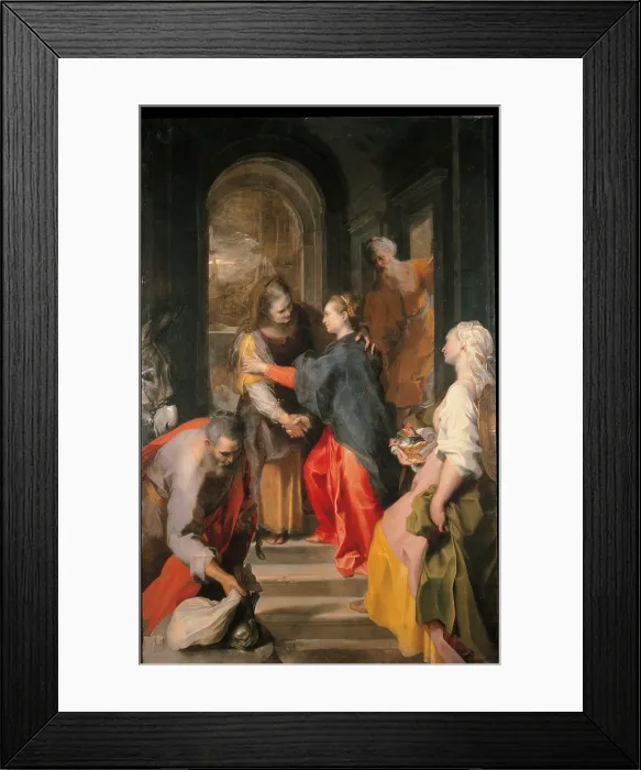 Framed Print : The Visitation, by Federico Fiori known as Barocci (or Baroccio), 1583 - 1586, 16th Century, oil on canvas, - Italy, Lazio, Rome, Santa Maria in Vallicella Church. All