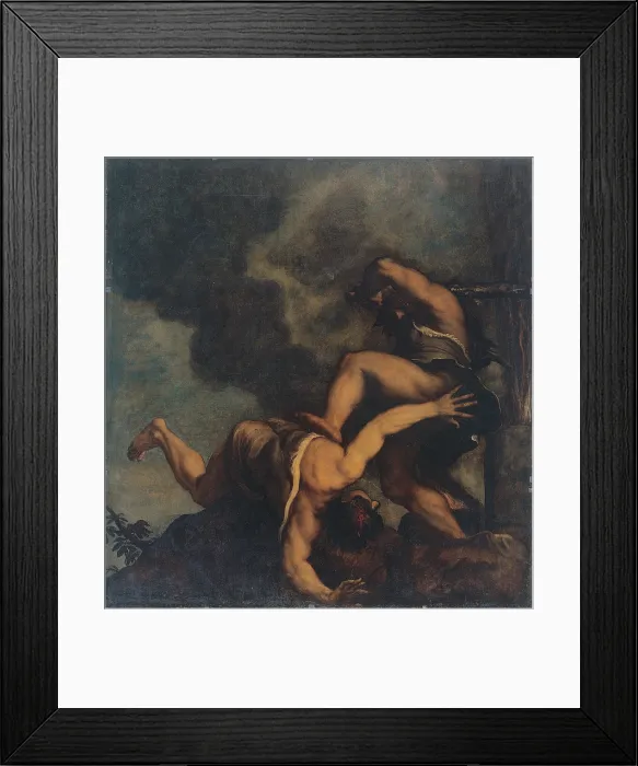 Framed Print : Cain kills (His Brother) Abel, by Tiziano Vecellio known as Titian, 1542 - 1544 about, 16th Century, oil on canvas, cm 282 x 268 - Italy, Veneto, Venice