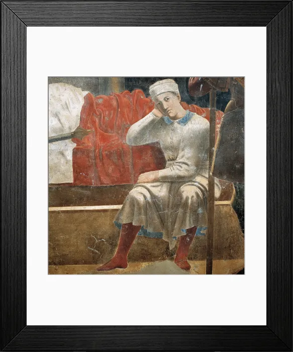 Framed Print : Legend of the Cross Dream of Constantine, by Pietro di Benedetto dei Franceschi known as Piero della Francesca, 1452 - 1462 about, 15th Century, fresco, cm 329 x 190 - Italy Framed Print : Legend of the Cross Dream of Constantine, by Pietro di Benedetto dei Franceschi known as Piero della Francesca, 1452 - 1462 about, 15th Century, fresco, cm 329 x 190 - Italy