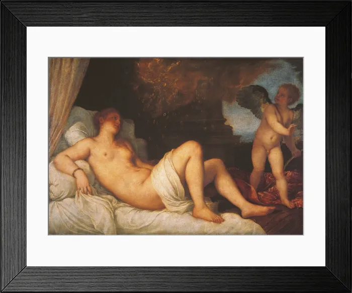 Framed Print : Calling of St Matthew, by Tiziano Vecellio known as Titian, 1544 - 1546 about, 16th Century, oil on canvas, cm 120 x 172 - Italy, Campania, Naples