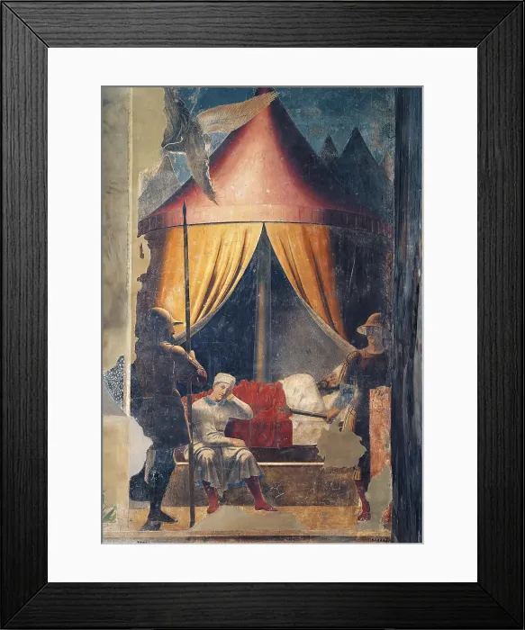 Framed Print : Legend of the Cross Dream of Constantine, by Pietro di Benedetto dei Franceschi known as Piero della Francesca, 1452 - 1462 about, 15th Century, fresco, cm 329 x 190 - Italy