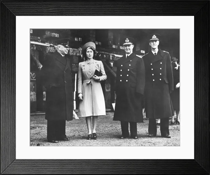 Framed Print : Princess Elizabeth launches Britain's mightiest battleship, Dec. 1944