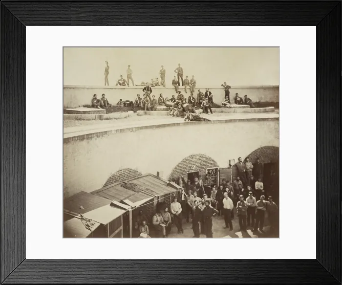 Framed Print : Union POWs in the courtyard of Castle Pinckney in Charleston Harbor, SC, August 1861 Framed Print : Union POWs in the courtyard of Castle Pinckney in Charleston Harbor, SC, August 1861