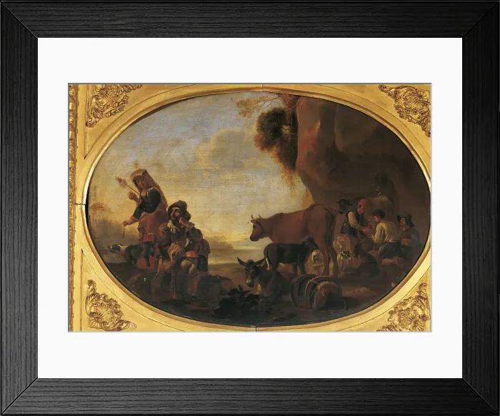 Framed Print : Roman artist, Country Scene, 17th Century, oil on canvas, Italy, Lombardy, Milan, Brera Art Gallery, (575735) Everett CollectionMondadori Portfolio**US SALES ONLY**