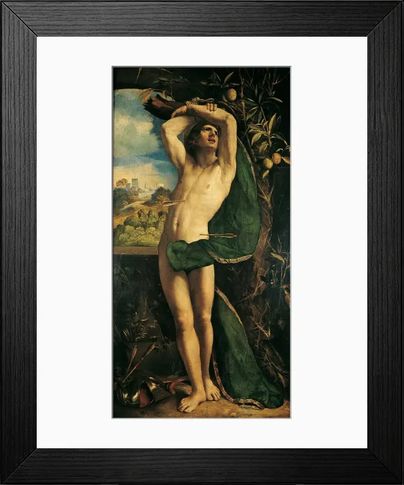Framed Print : Luteri Giovanni know as Dosso Dossi, St Sebastian, 16th Century, oil on panel, Italy, Lombardy, Milan, Brera Art Gallery Framed Print : Luteri Giovanni know as Dosso Dossi, St Sebastian, 16th Century, oil on panel, Italy, Lombardy, Milan, Brera Art Gallery