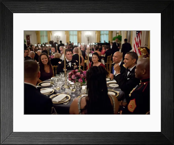 Framed Print : President Barack Obama's table at the Department of Defense dinner, Feb. 29, 2012 Framed Print : President Barack Obama's table at the Department of Defense dinner, Feb. 29, 2012