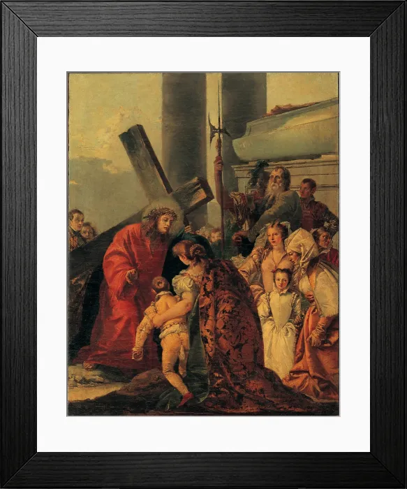 Framed Print : Tiepolo Giandomenico, Via Crucis, Tenth Station, 1747 - 1749, 18th Century, oil on canvas, Italy, Veneto, Venice, San Polo Church, Holy Crucifix Oratory