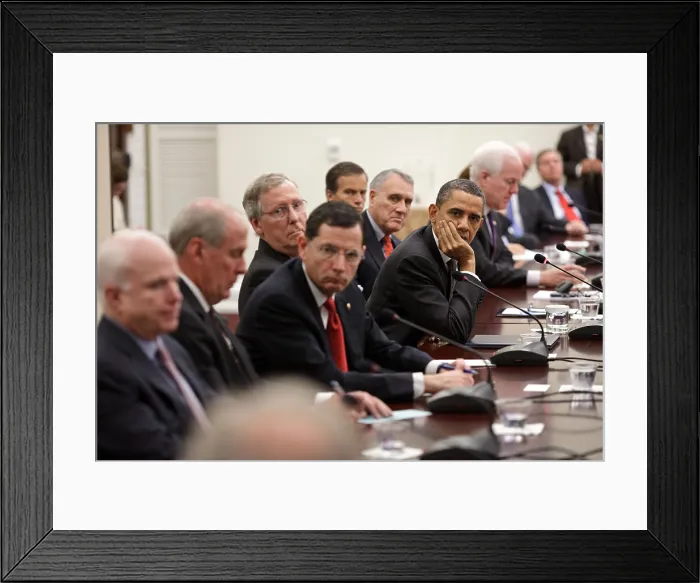 Framed Print : President Barack Obama meets with the Senate Republican Caucus, May 12, 2011. Eisenhower Executive Office Building in Washington, D.C. (BSLOC_2015_13_219) Framed Print : President Barack Obama meets with the Senate Republican Caucus, May 12, 2011. Eisenhower Executive Office Building in Washington, D.C. (BSLOC_2015_13_219)