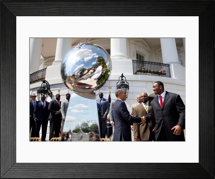 Framed Print : President Barack Obama greets members of the Super Bowl Champion New York Giants. South Lawn of the White House, June 8, 2012. (BSLOC_2015_13_198) Framed Print : President Barack Obama greets members of the Super Bowl Champion New York Giants. South Lawn of the White House, June 8, 2012. (BSLOC_2015_13_198)