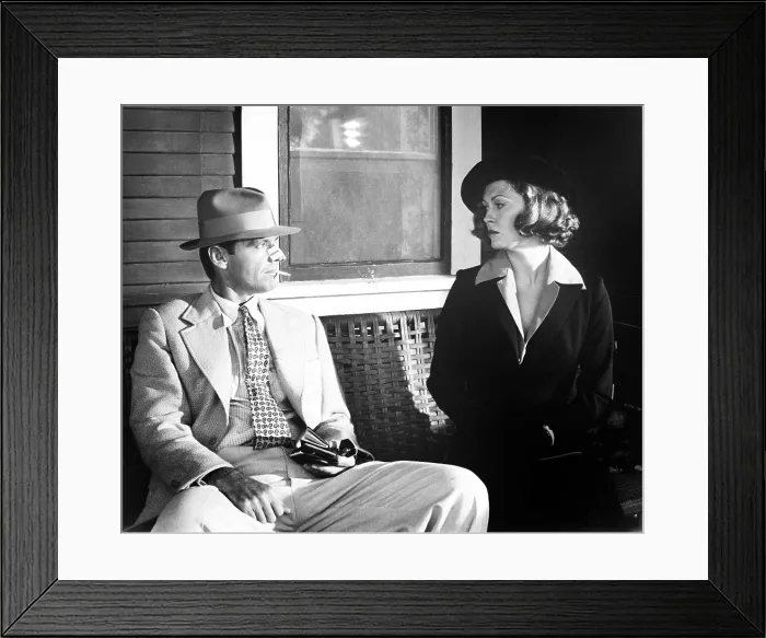 Framed Print : CHINATOWN, from left, Jack Nicholson, Faye Dunaway, 1974